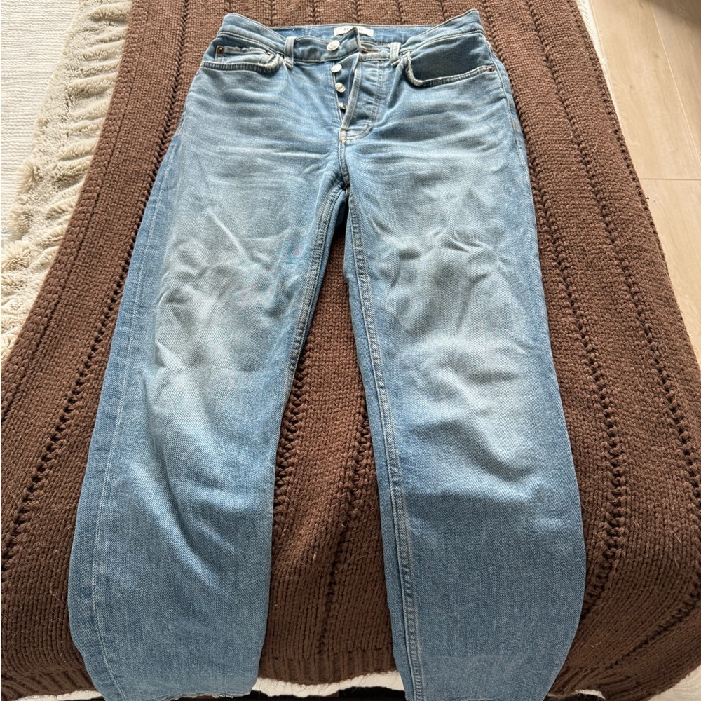 Barely worn size 26 REDONE jeans - light wash straight leg
